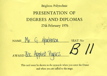 Graduation ticket